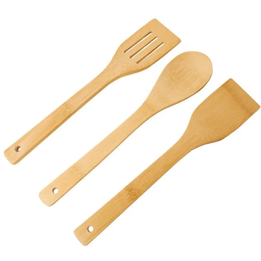 3 Piece Bamboo Utensil Set